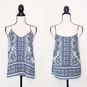 NWT E&M Blue Patterned Cami Top